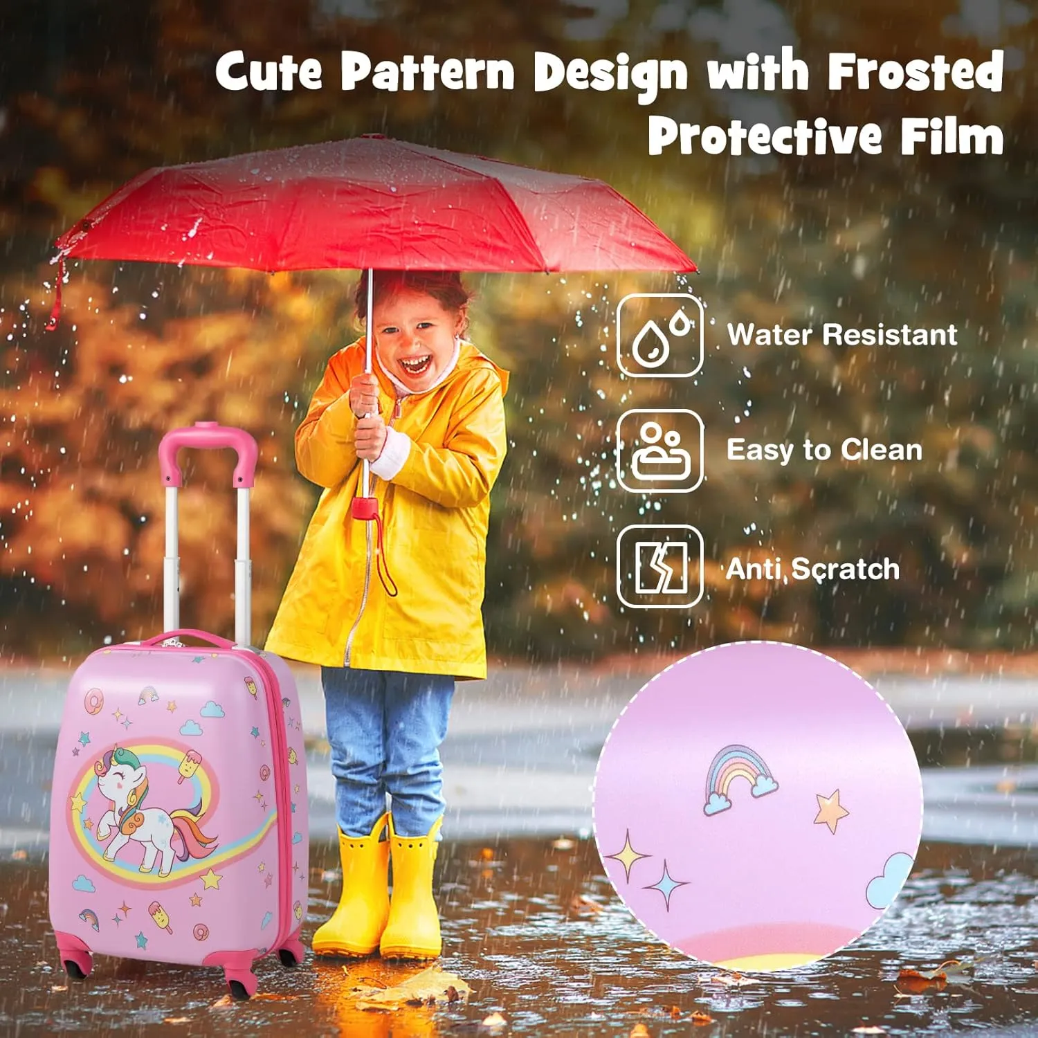 Goplus 2PC Kids Luggage, 12" & 16" Kids Carry On Luggage Set with 4 Spinner Wheels, Lightweight Rolling Spinner Suitcase for Children Toddlers Boys and Girls Travel