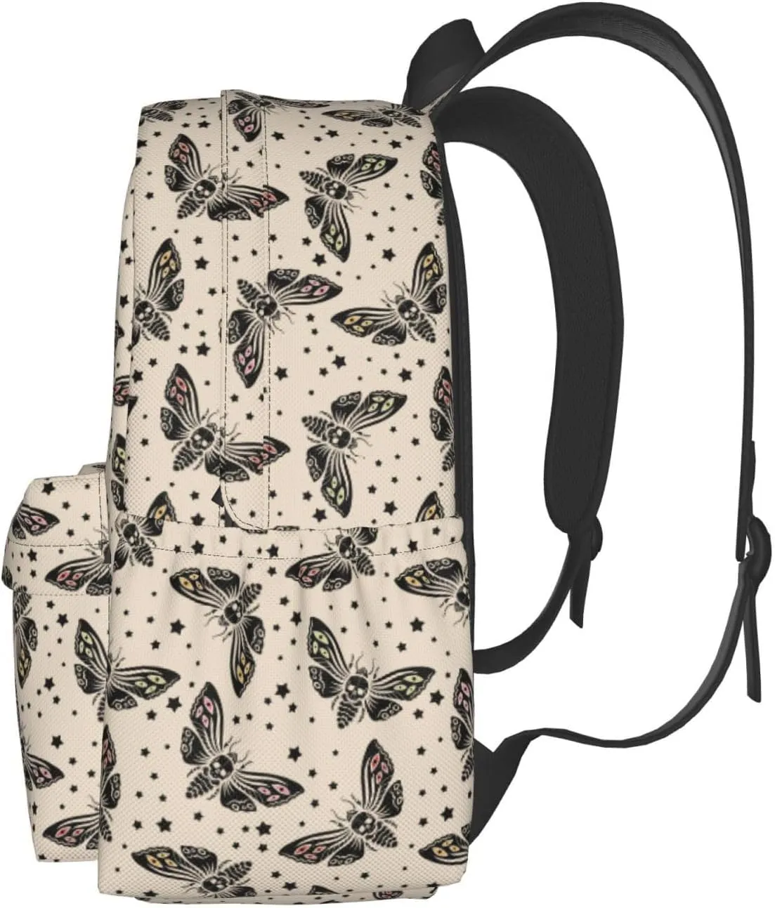 Gothic Moth Waterproof Backpack Adjustable Shoulder Straps Bag Large Capacity Casual Daypack Bookbag For Travel Work
