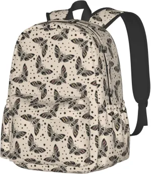 Gothic Moth Waterproof Backpack Adjustable Shoulder Straps Bag Large Capacity Casual Daypack Bookbag For Travel Work
