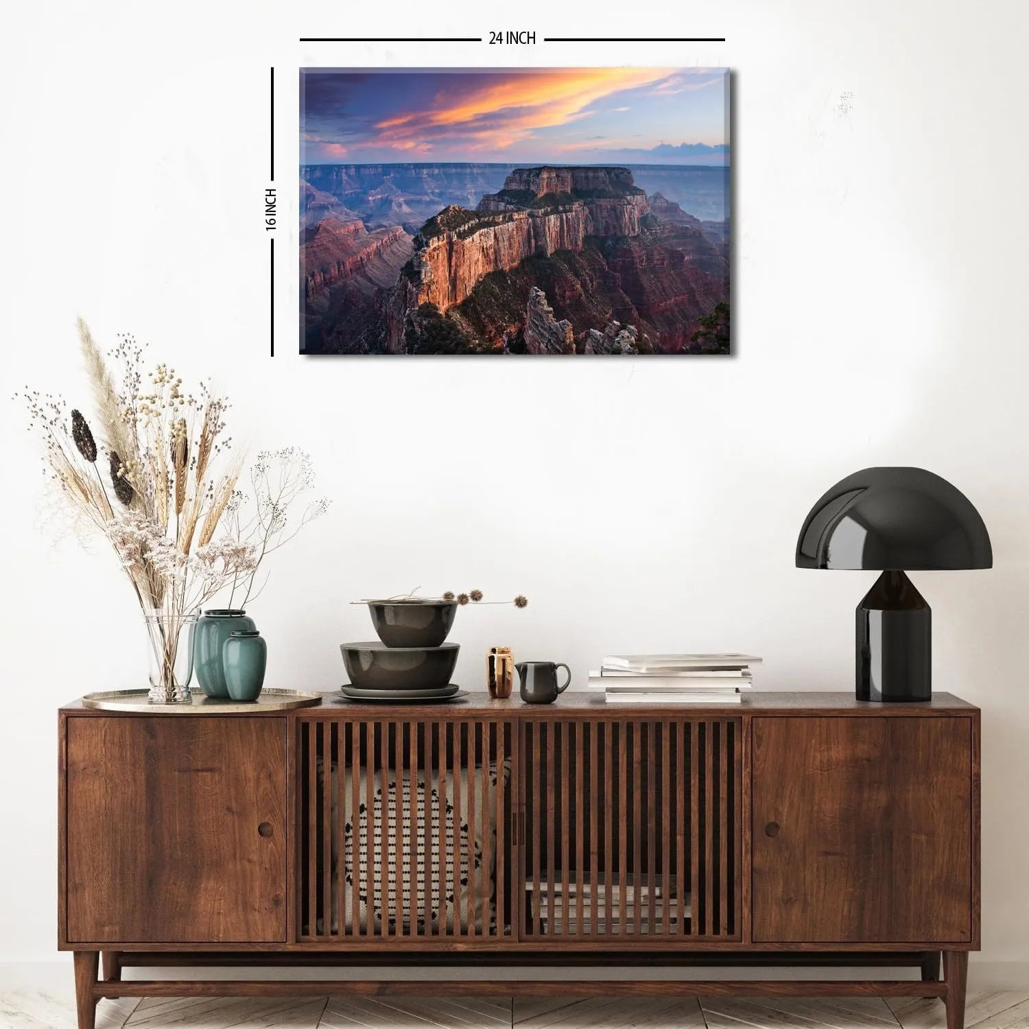 Grand Canyon National Park Wall Art Nature Sunset Arizona Landscape Pictures Wall Decor Western USA Scenery Canvas Prints Painting Modern Artwork for Living Room Bedroom Office Home Decoration 16x24"