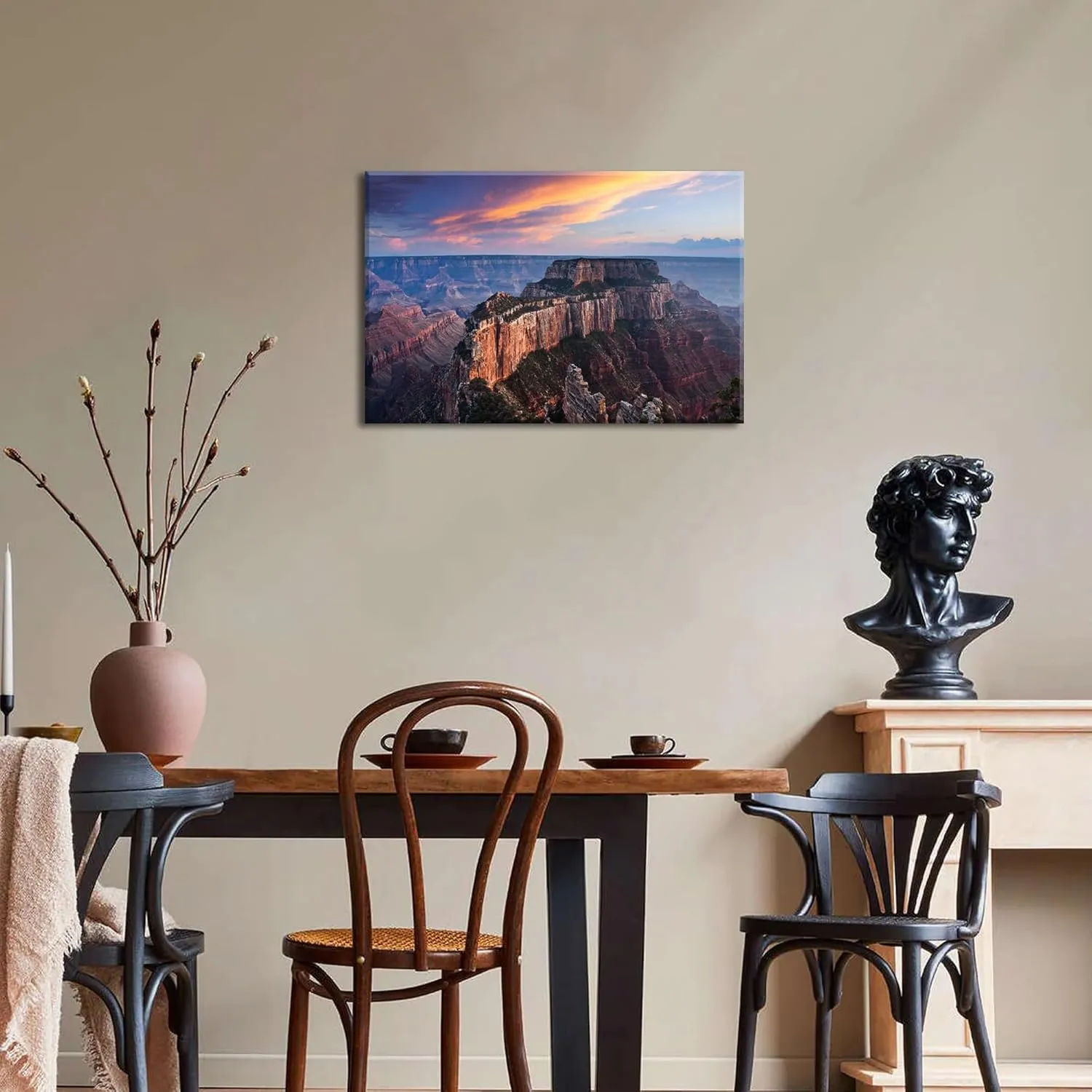 Grand Canyon National Park Wall Art Nature Sunset Arizona Landscape Pictures Wall Decor Western USA Scenery Canvas Prints Painting Modern Artwork for Living Room Bedroom Office Home Decoration 16x24"
