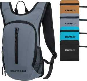 GRIO Lightweight Packable Daypack for Women Men, 15L Hiking Backpack, Water Resistant Daypack (grey)