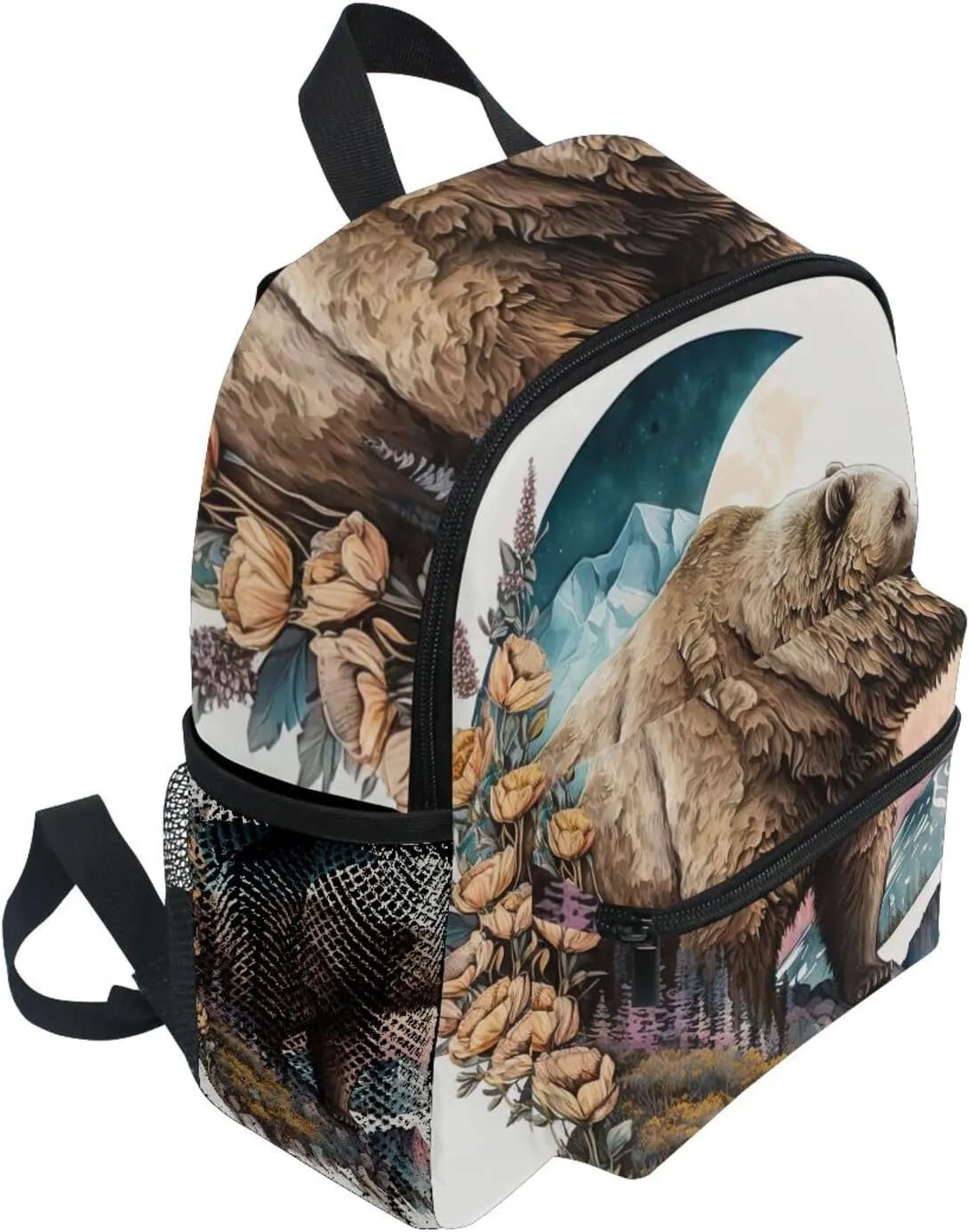 Grizzly-bear Kids Backpack for Boys Girls Toddler Backpack Preschool 12 Inch School Bag, Small