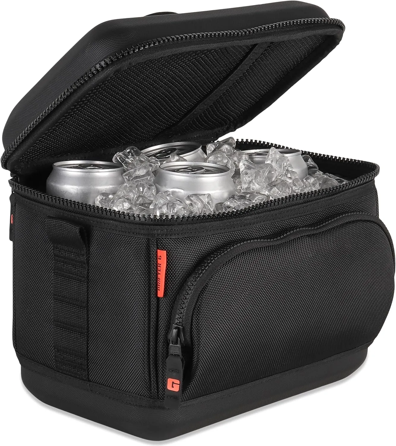 Grizzly Drifter 6-Pack | Flip-top Soft Cooler Bag | Ice Chest for Beach Boat Camping Car Fishing Golf Hiking Hunting Lunch Picnic | Lightweight Portable Insulated Waterproof