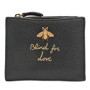 Gucci Leather Animaliere Bee Design Bifold Wallet 498094