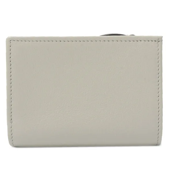 Gucci Leather Double G Compact Wallet Light Gray