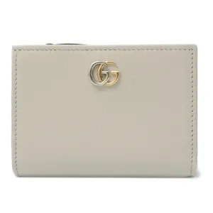 Gucci Leather Double G Compact Wallet Light Gray