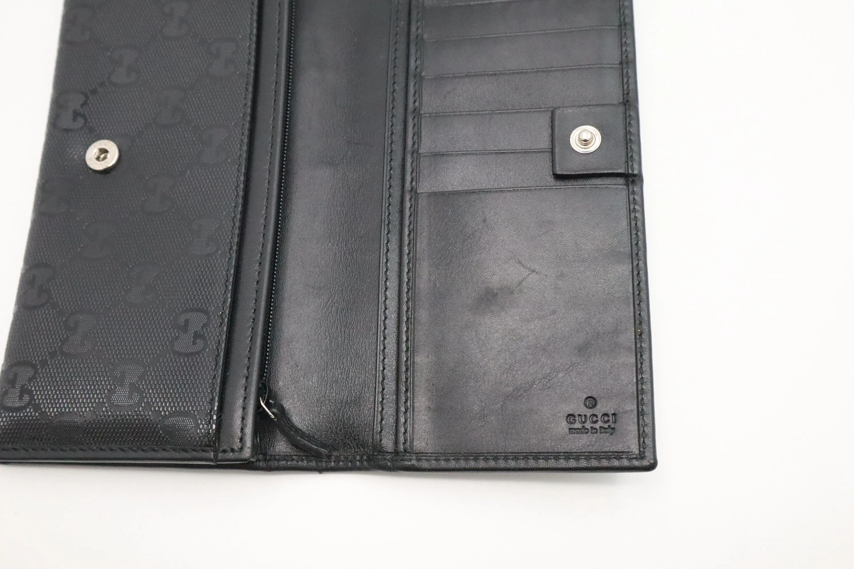 Gucci Long Wallet in Black Imprime Canvas