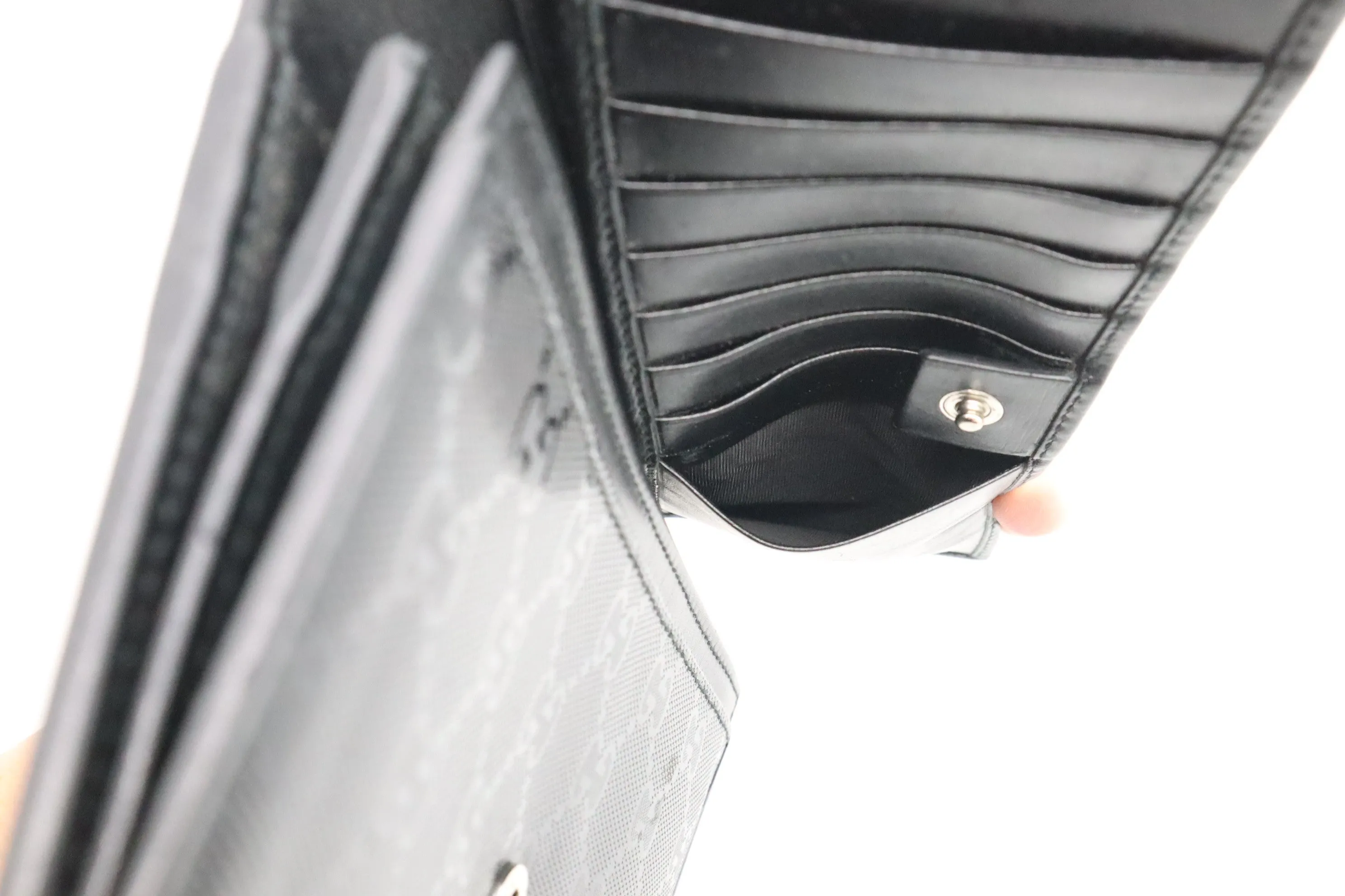 Gucci Long Wallet in Black Imprime Canvas