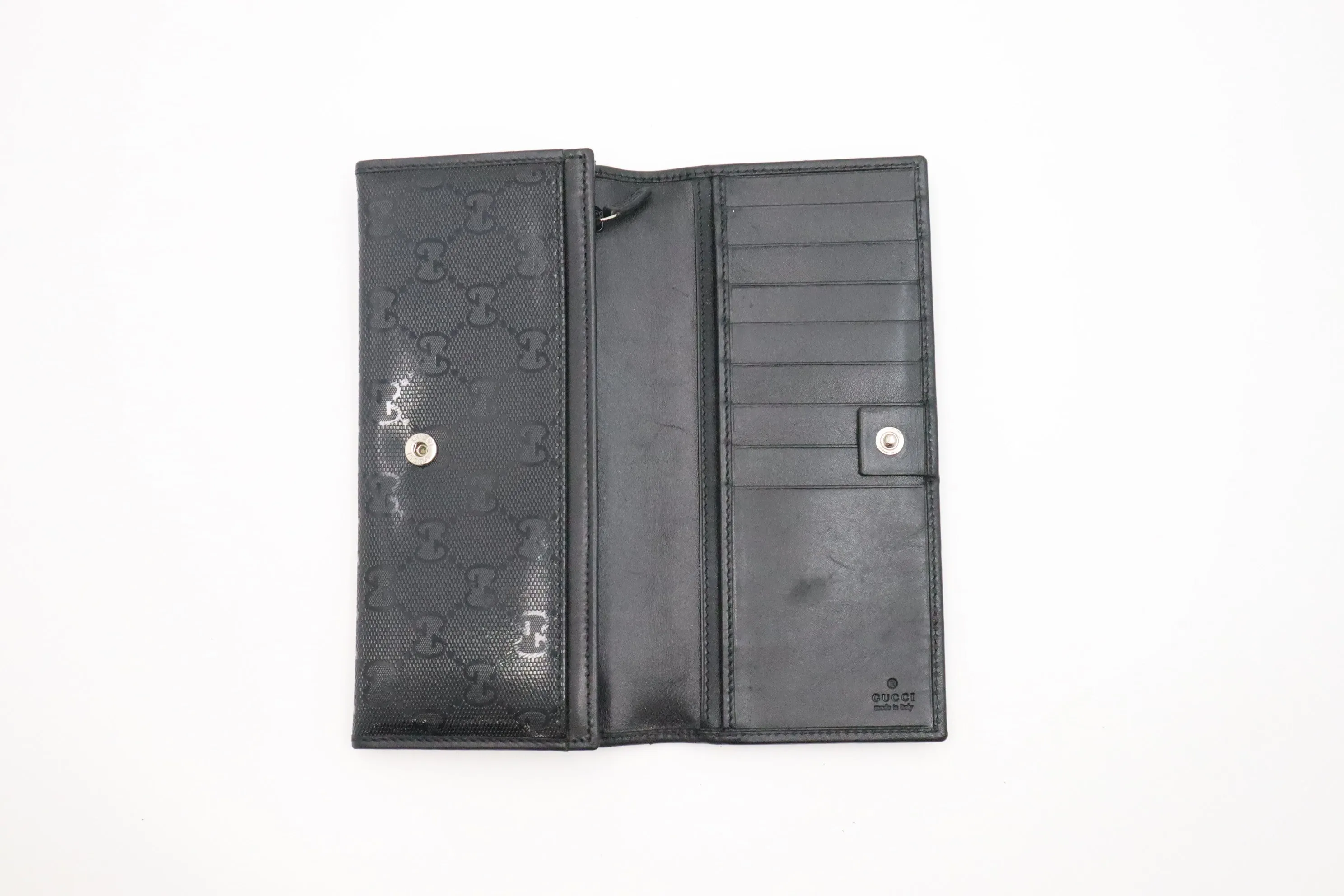 Gucci Long Wallet in Black Imprime Canvas