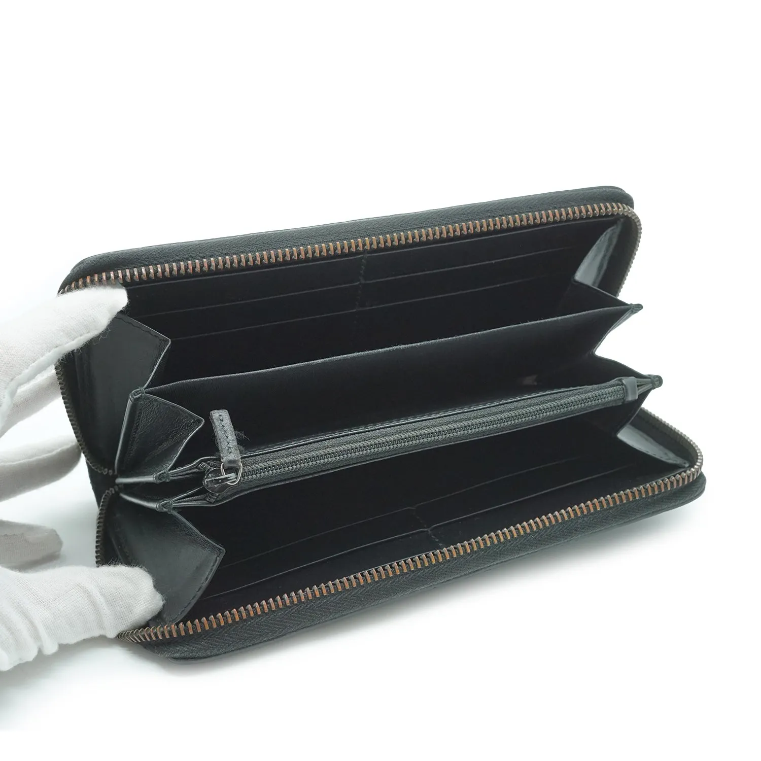 Guccissima Leather Zip Round Long Wallet