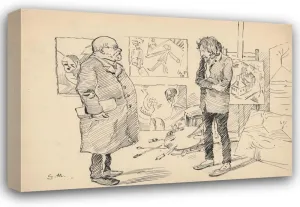 Gustáv Mallý 18x14 Gallery Wrapped Canvas Museum Art Print Titled: Two Art Critics (1935)