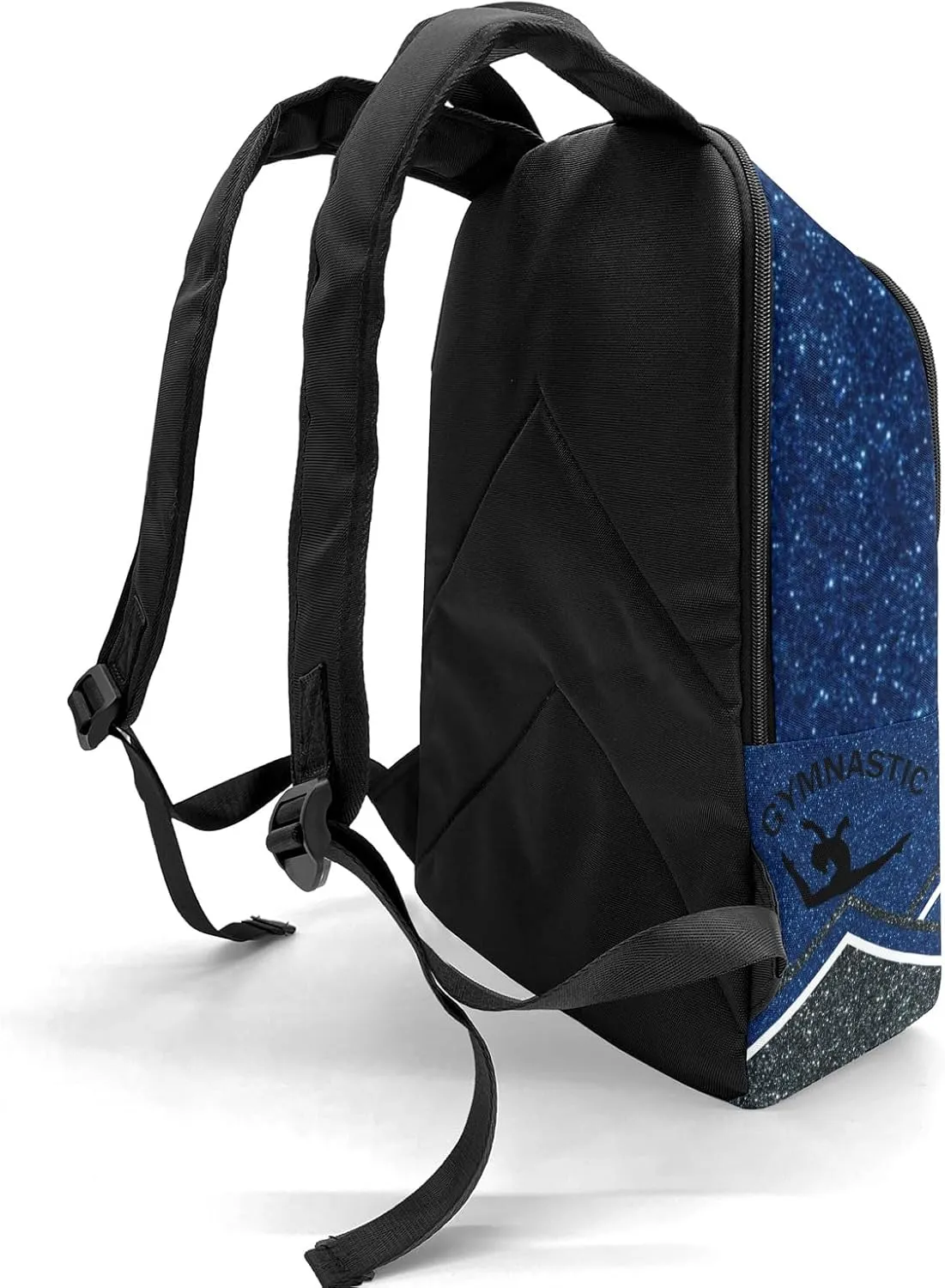 Gymnastic Athlete Blue Glitter Personalized Backpack for Teen Custom Travel Backpack for Boys Girs Bookbag Casual Bag Name Gift, Design 10, EU5566SS