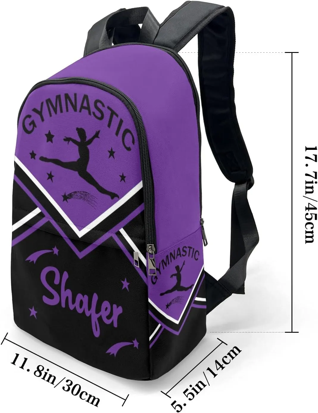 Gymnastic Purple Personalized Backpack for Teen Custom Travel Backpack for Boys Girs Bookbag Casual Bag Name Gift, Design 19, EU5566SS