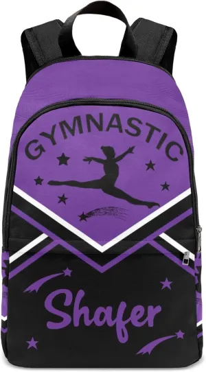 Gymnastic Purple Personalized Backpack for Teen Custom Travel Backpack for Boys Girs Bookbag Casual Bag Name Gift, Design 19, EU5566SS