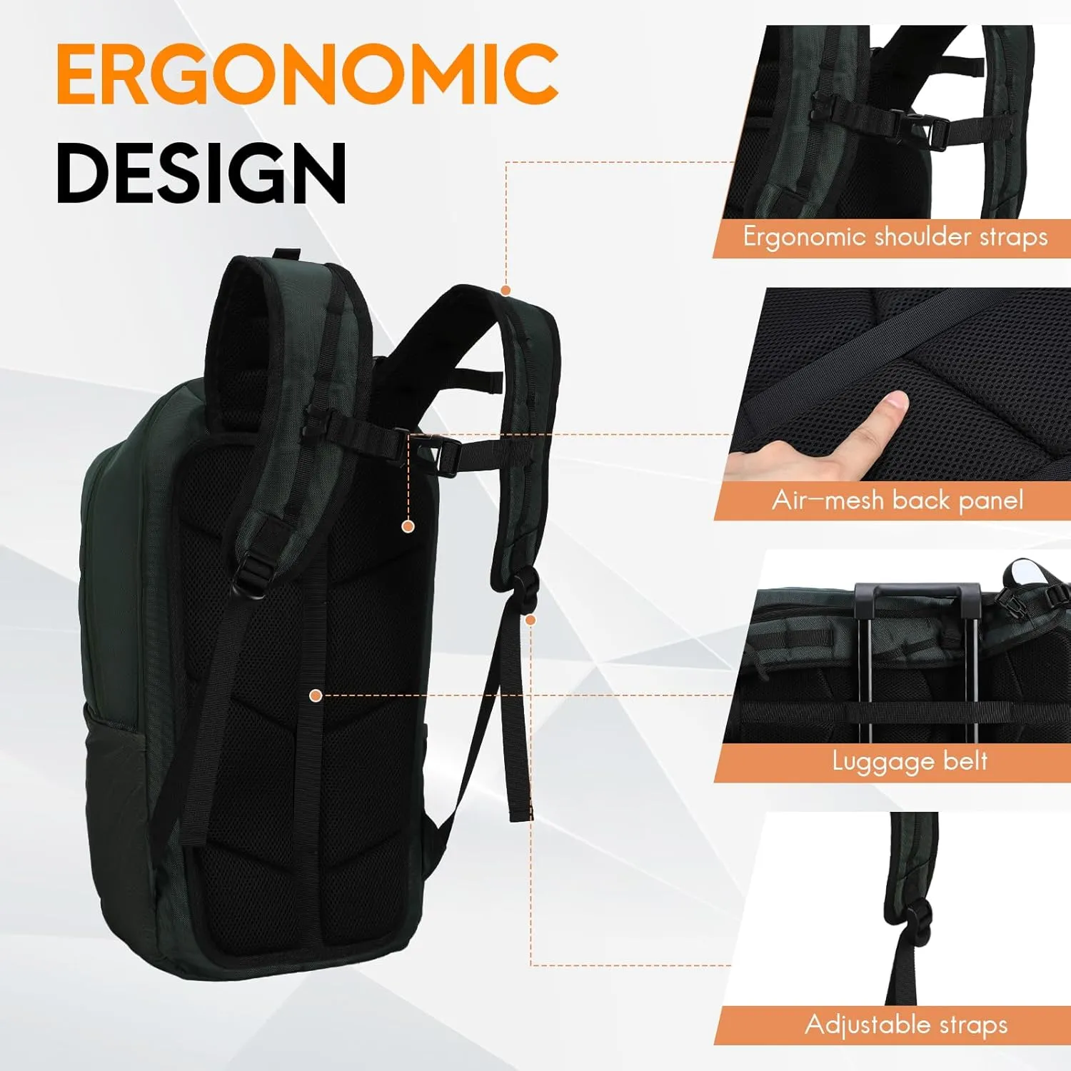 Haimont Small Travel Backpack Hiking Outdoor Everyday Daypack with 3 Compartments Men Women Water Resistant Bag, Casual
