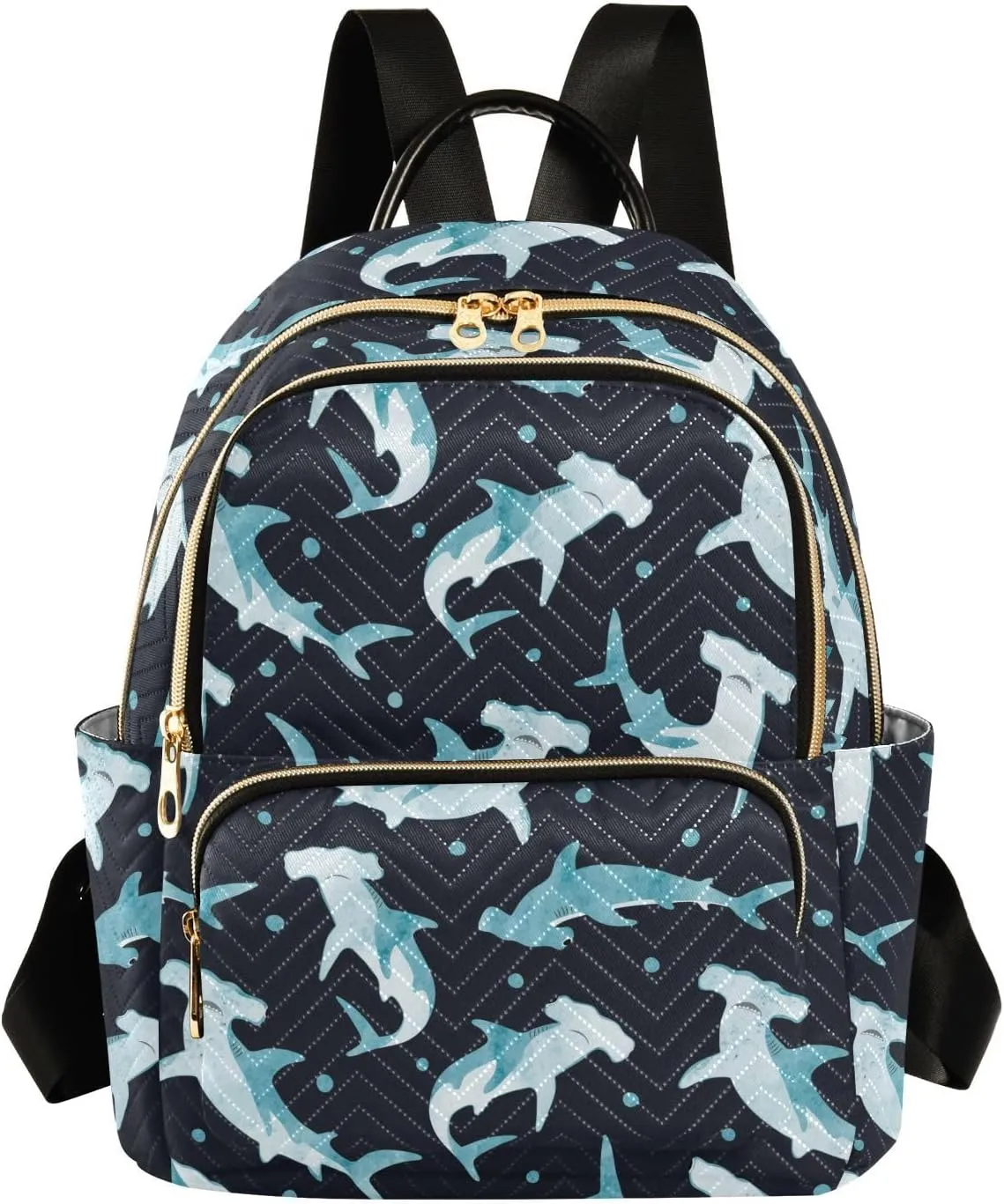 Hammerhead Shark Mini Backpack for Women, Travel Backpack Purse Daypack Shoulder Bag for Ladies