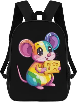 Hand Cheese Pet Colorful Rats Laptop Backpack for Men Women 17 Inch Shoulder Bag Travel Daypack