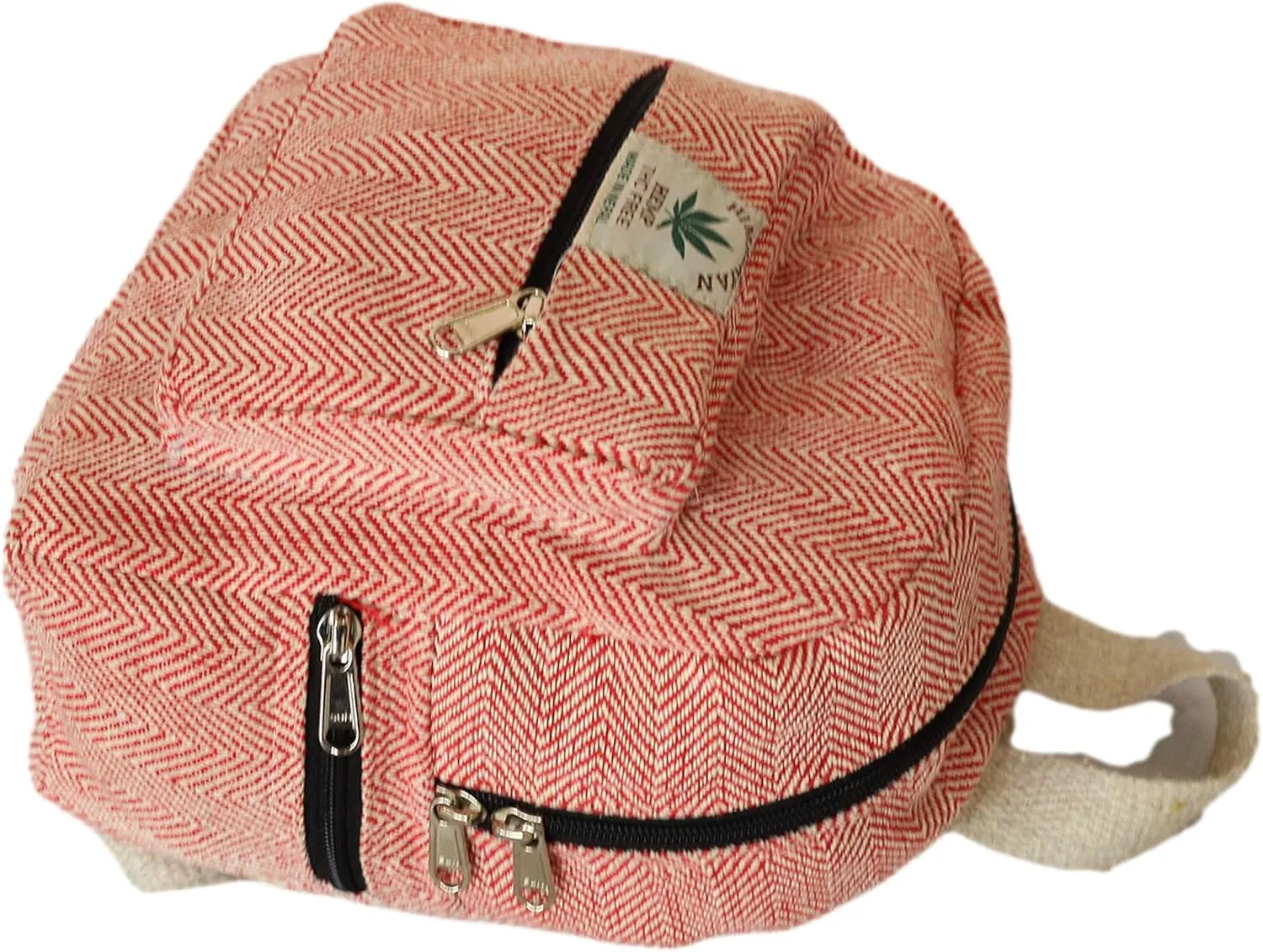 Handmade Hemp Mini Backpack For women Light Weight Washable Small Bag for everyday lives (PINK)