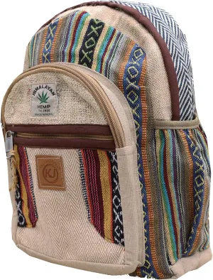 Handmade Natural Hemp Nepal Backpack Purse for Women Small Lightweight Daypack (DAYPACK3)