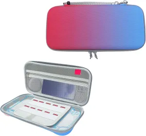 Hard Shell Portable Travel Storage Bag for Switch 2 EVA Hard Shell 2025 Version with 10 Game Card Pockets (Red Blue)