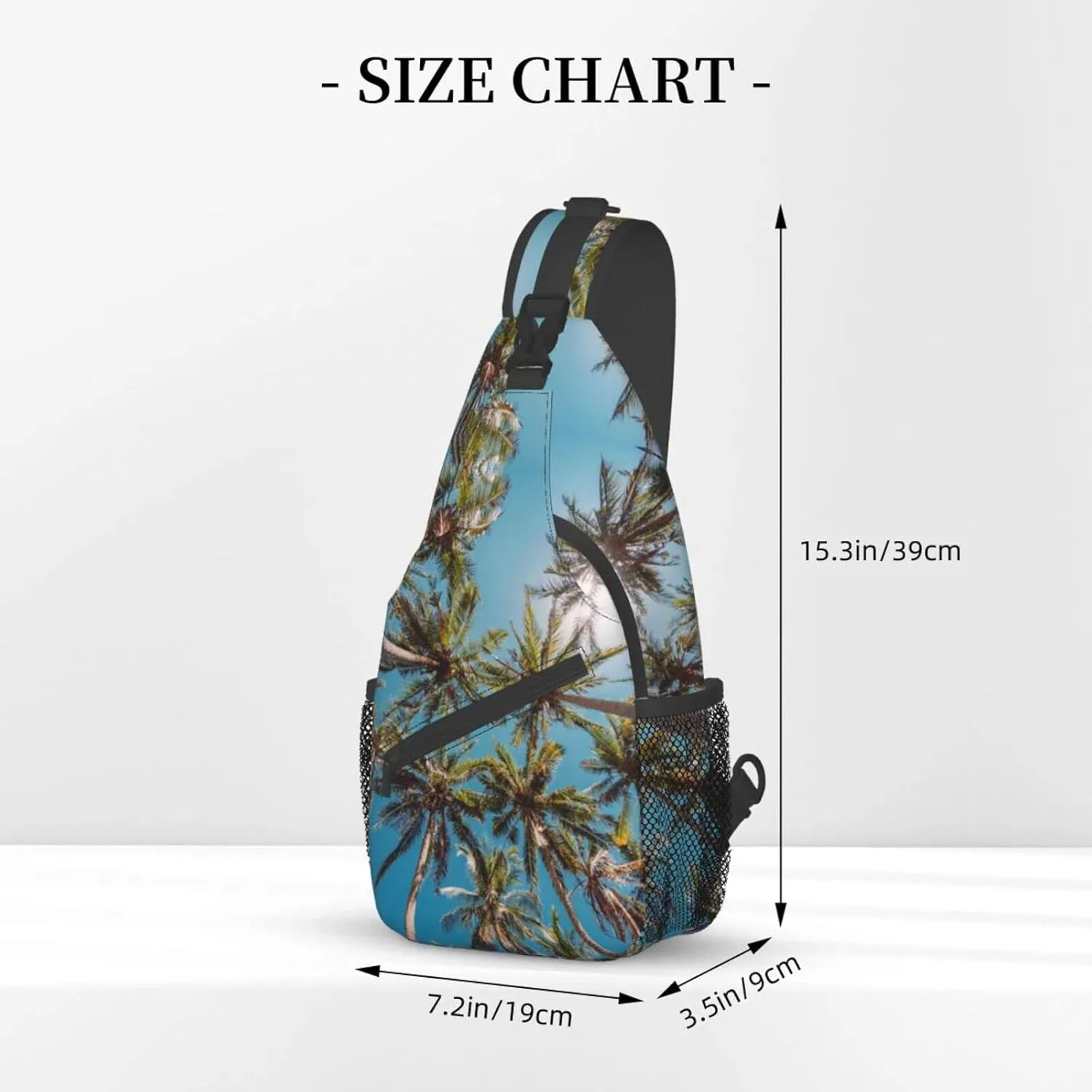 Hawaii Tropical Palm Tree Sling Bag Women Men Backpack Crossbody Bag Travel Hiking Casual Daypack