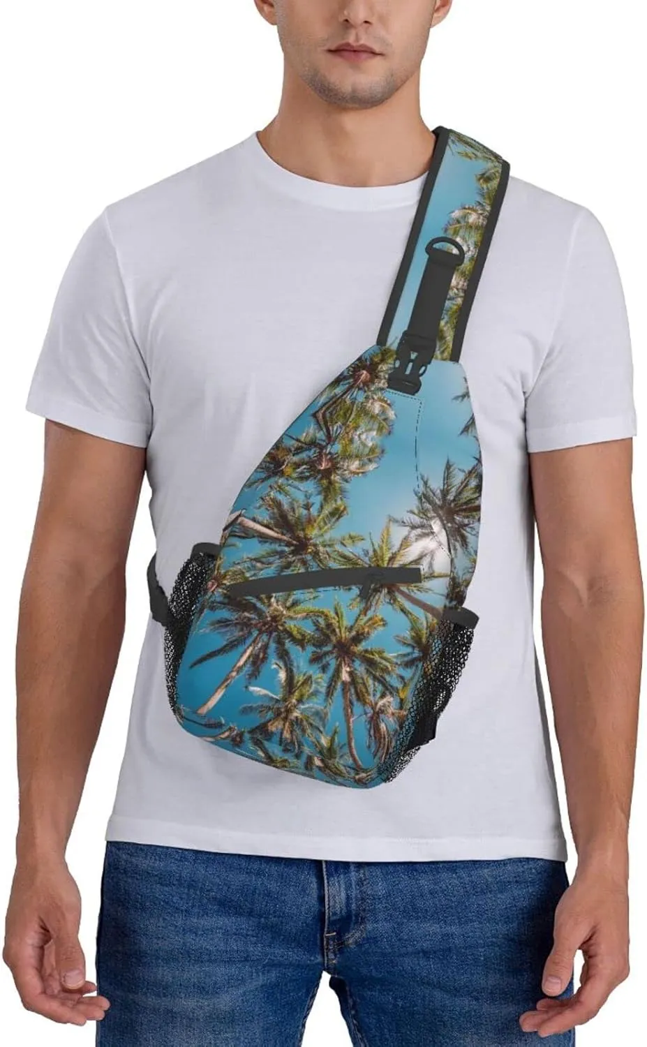 Hawaii Tropical Palm Tree Sling Bag Women Men Backpack Crossbody Bag Travel Hiking Casual Daypack