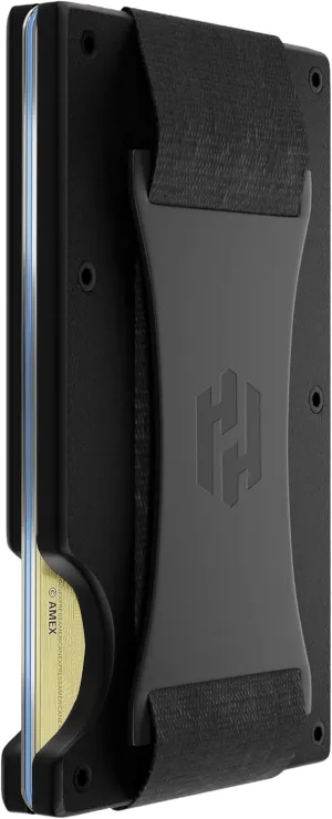 Hayvenhurst Wallet For Men - Reinvented Design Men's Wallet - Slim, Minimalistic & Seamless, Blocks RFID Scanners with a Cash Strap (Black)