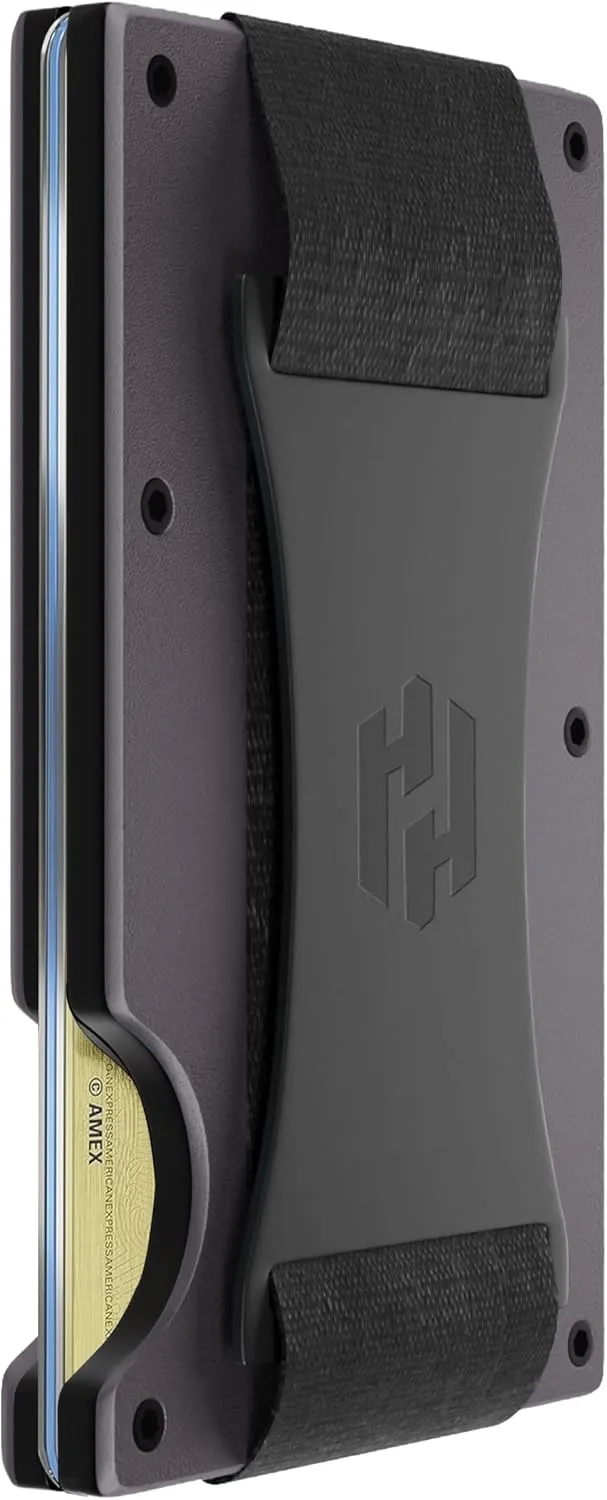 Hayvenhurst Wallet For Men - Reinvented Design Men's Wallet - Slim, Minimalistic & Seamless, Blocks RFID Scanners with a Cash Strap (Gunmetal)
