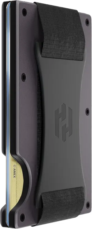 Hayvenhurst Wallet For Men - Reinvented Design Men's Wallet - Slim, Minimalistic & Seamless, Blocks RFID Scanners with a Cash Strap (Gunmetal)
