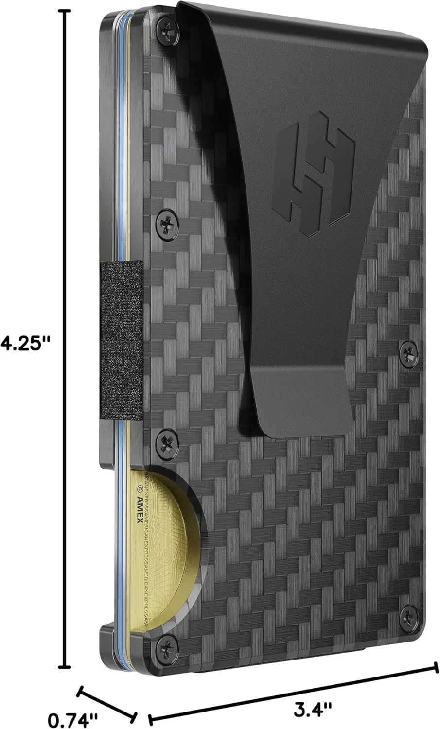 Hayvenhurst Wallet For Men - Reinvented Design Men's Wallet - Slim, Minimalistic & Seamless, Blocks RFID Scanners with a Money Clip (Carbon Fiber)