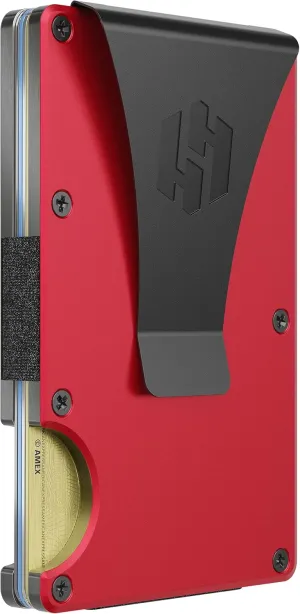 Hayvenhurst Wallet For Men - Reinvented Design Men's Wallet - Slim, Minimalistic & Seamless Card Case, Blocks RFID Scanners, Holds 12 Cards (Crimson)