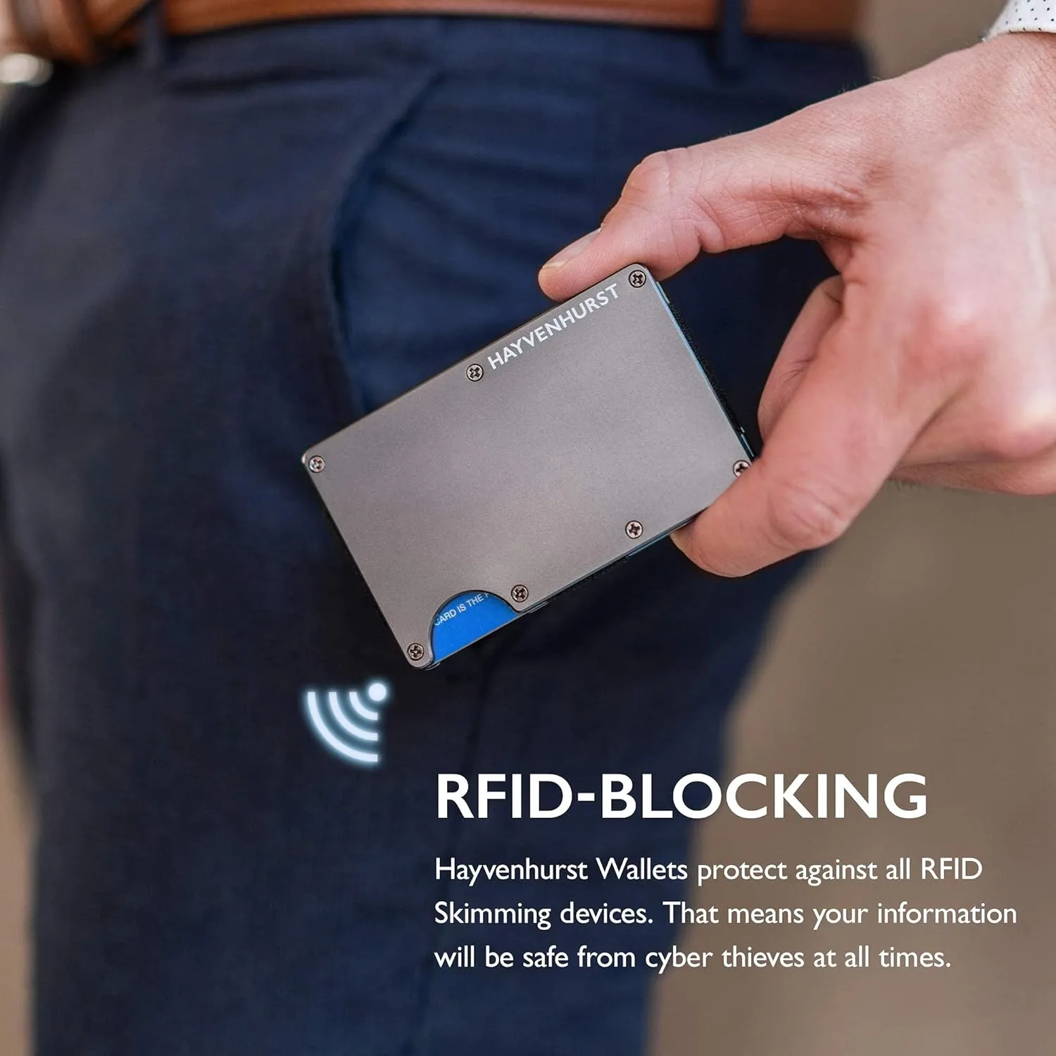 Hayvenhurst Wallet For Men - Reinvented Design Men's Wallet - Slim, Minimalistic & Seamless Card Case, Blocks RFID Scanners, Holds 12 Cards (Iron)