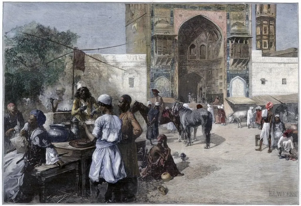 HDARTiTi Famous Painting Graffiti Painting Art Poster Picture an Open-air Restaurant At Lahore India by Edwin Lord Weeks Portraits Artwork for Office Decor 60x90cm
