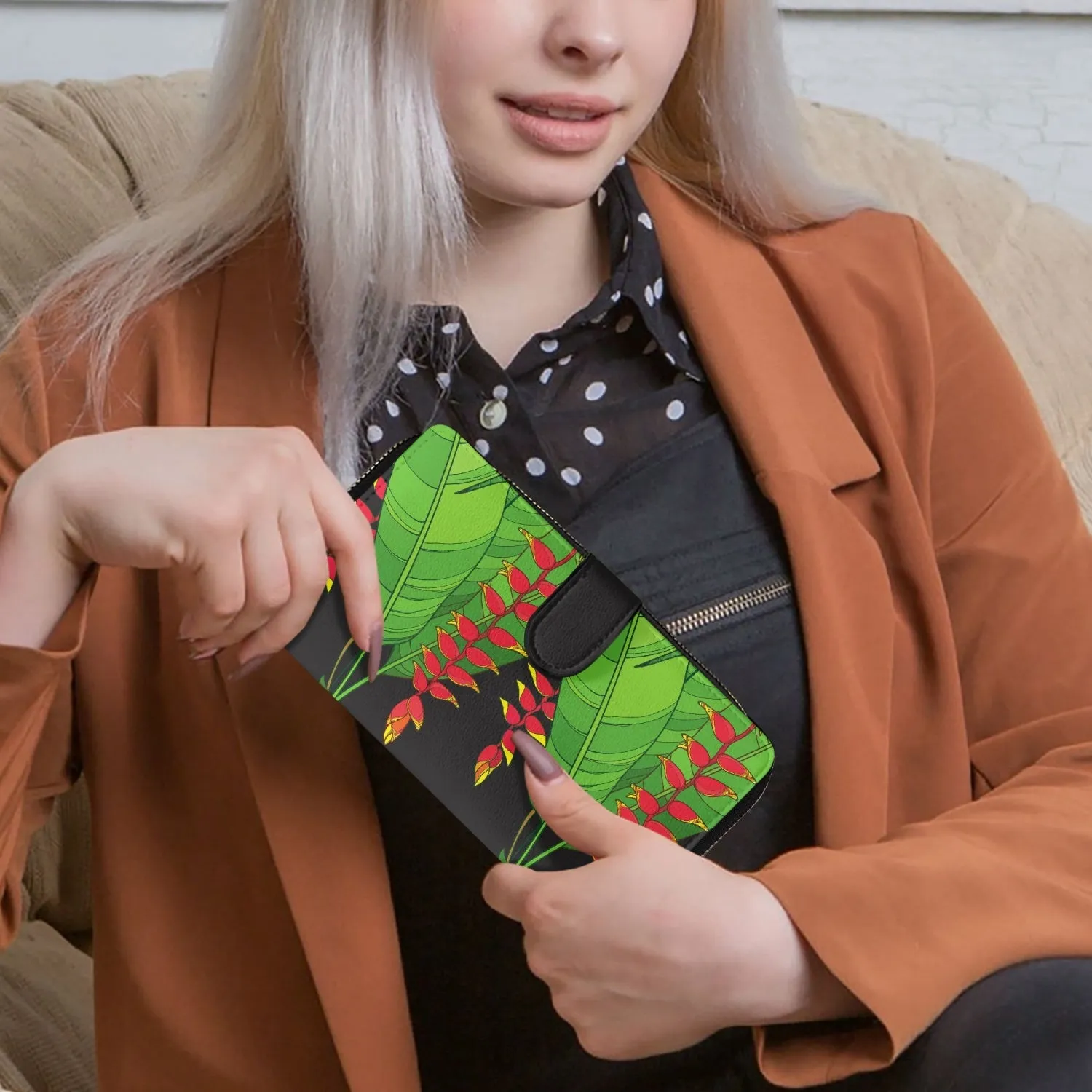 Heliconia- Leather Wallet