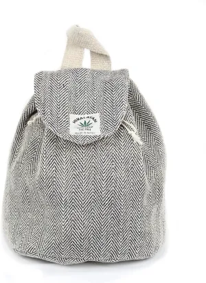 Hemp small bag for women Light Weight Adjustable strap string closure cute backpack Bag for travel casual daypack (Grey)