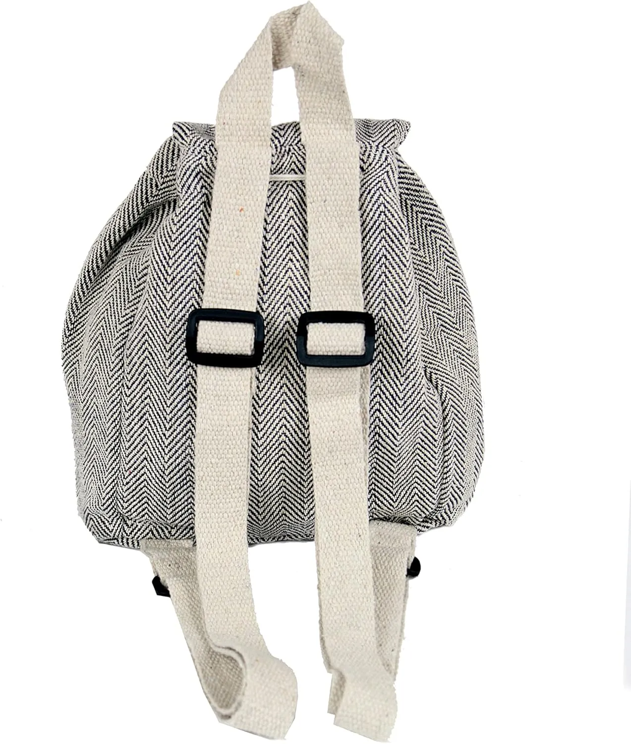 Hemp small bag for women Light Weight Adjustable strap string closure cute backpack Bag for travel casual daypack (Grey)