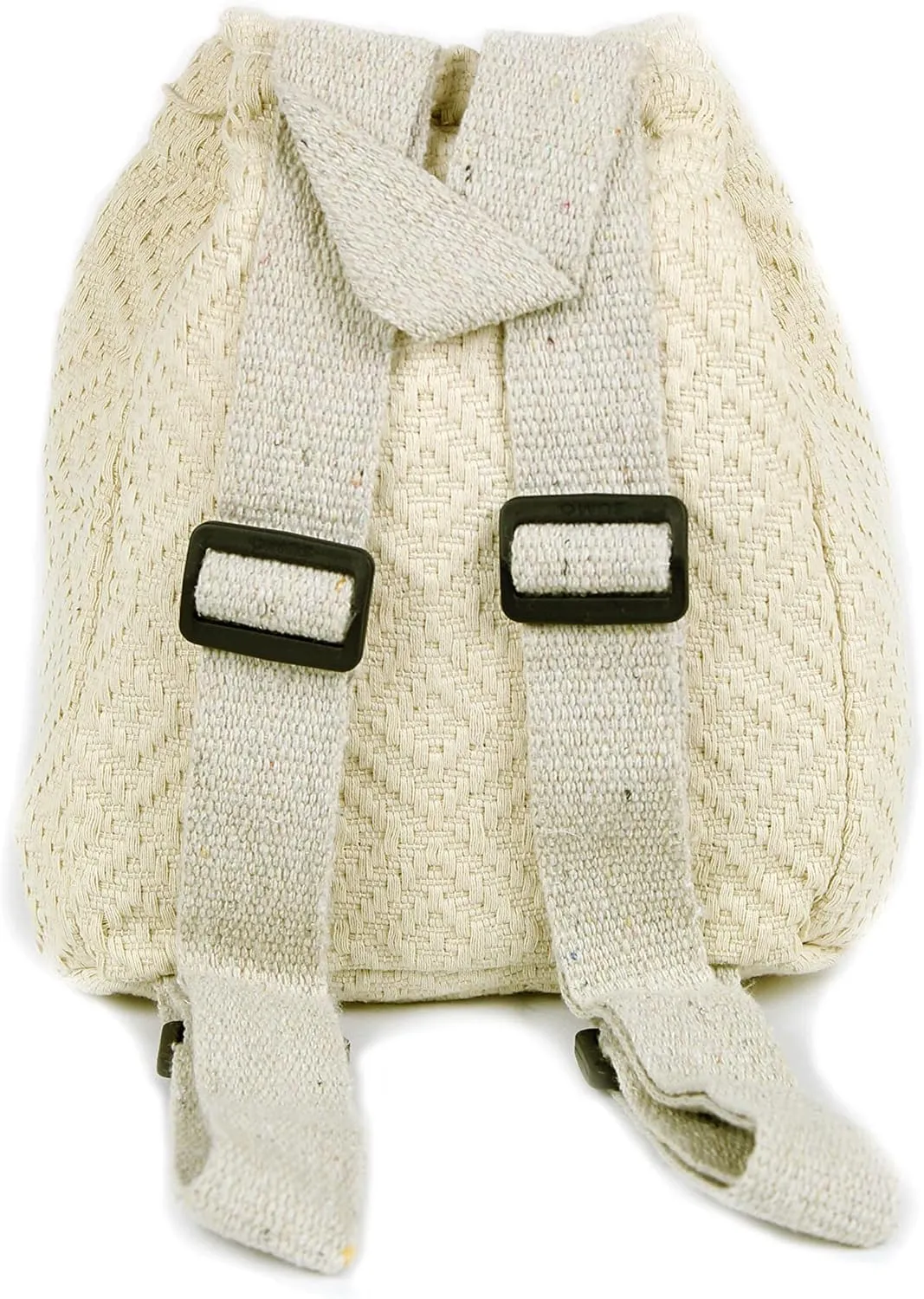 Hemp small bag for women Light Weight Adjustable strap string closure cute backpack Bag for travel casual daypack (Ivory)