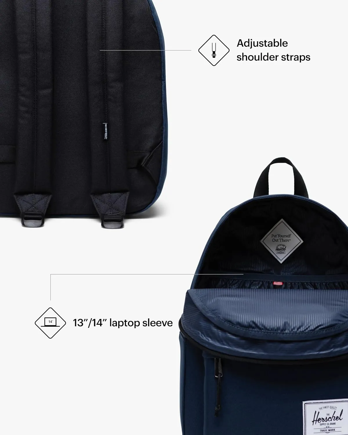 Herschel Supply Co. Classic Backpack, Navy, One Size