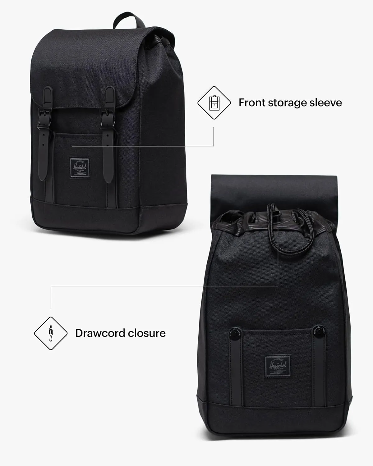 Herschel Supply Co. Retreat Backpack, Black Tonal (Limited Edition), Mini-10L