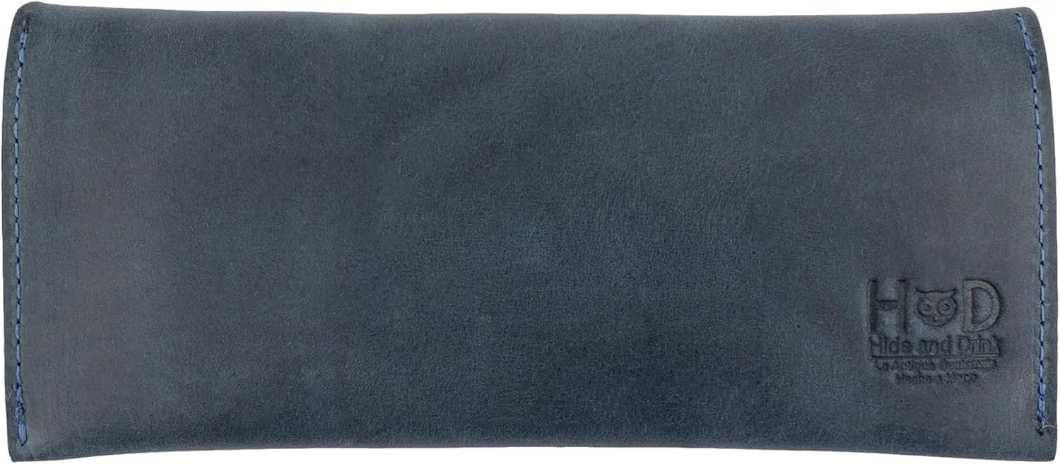 Hide & Drink, Long Utility Pouch Handmade from Full Grain Leather, Stylish Wallet for Carrying and Storing Cash, Coins, Cards