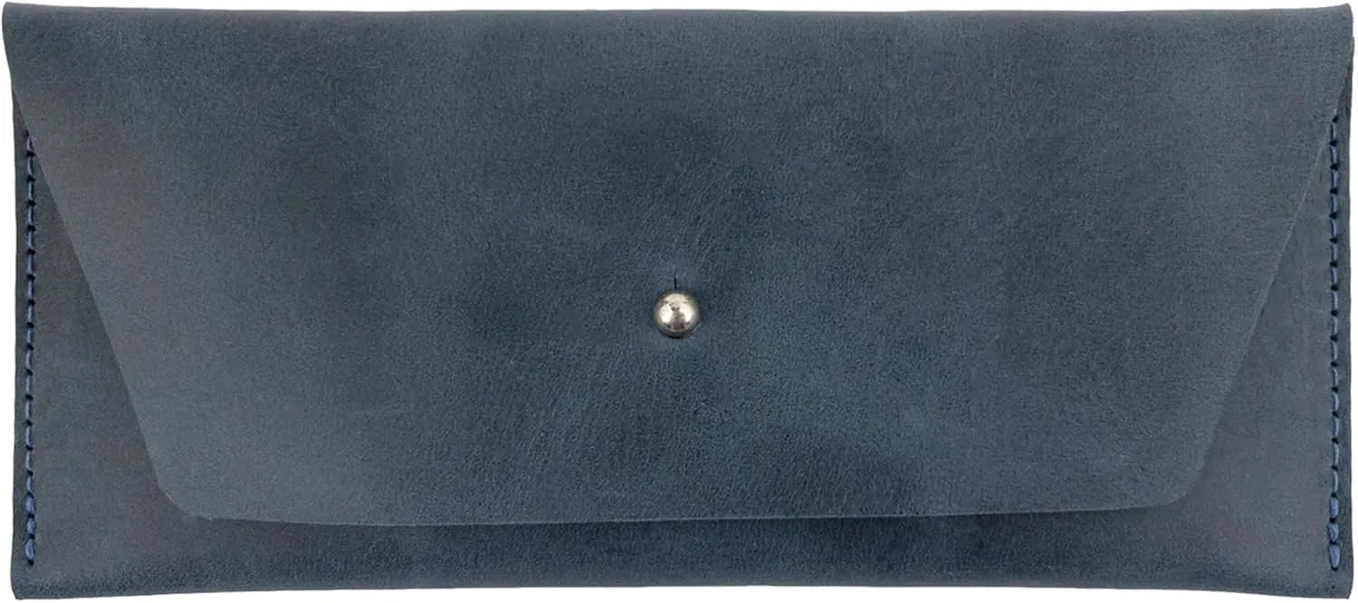 Hide & Drink, Long Utility Pouch Handmade from Full Grain Leather, Stylish Wallet for Carrying and Storing Cash, Coins, Cards