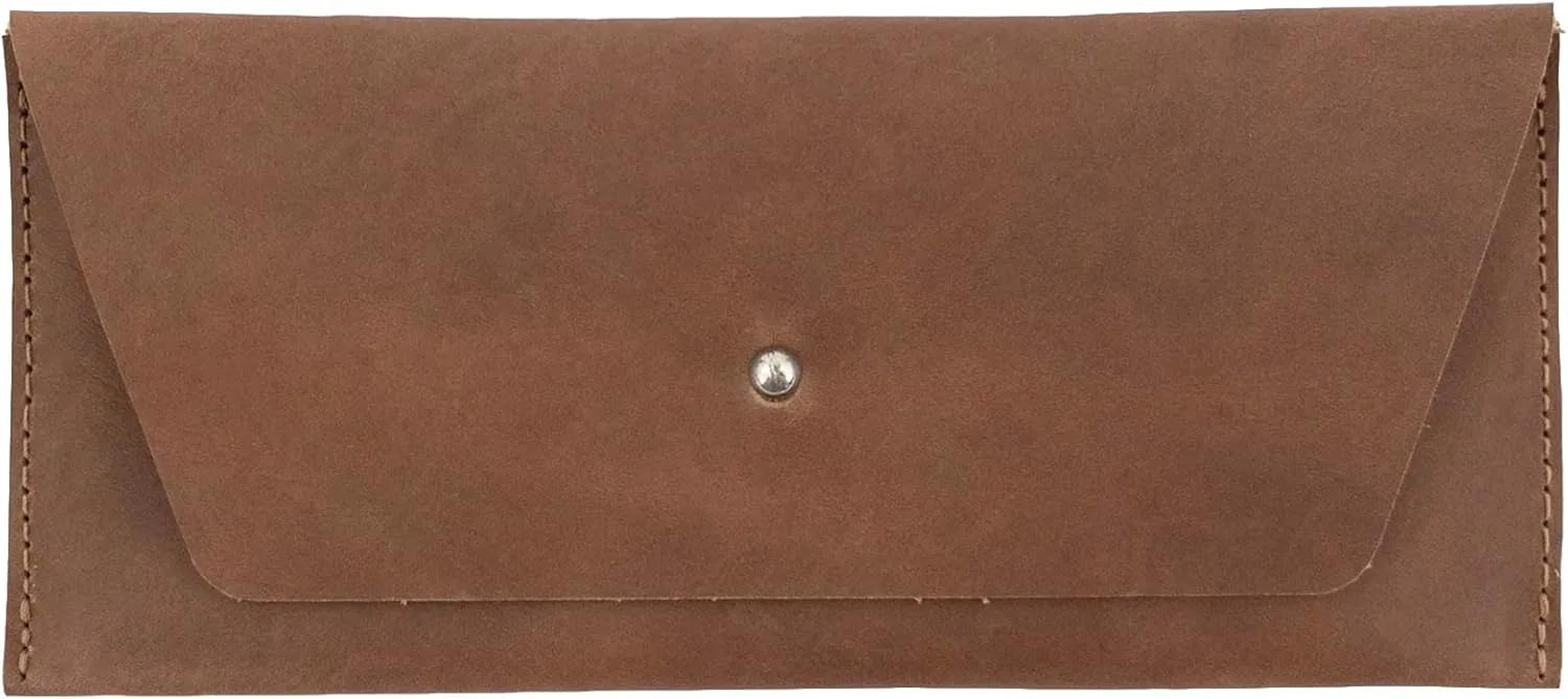 Hide & Drink, Long Utility Pouch Handmade from Full Grain Leather, Stylish Wallet for Carrying and Storing Cash, Coins, Cards