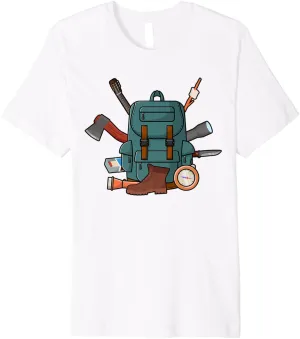 Hikers Backpack Tools Mountain Trekking Hiker Hiking Premium T-Shirt