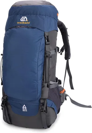 Hiking backpack, 65L Hiking Backpack Waterproof Outdoor Sport Travel Daypack for Men Women Camping Trekking Touring,outdoor backpack(Dark Blue)