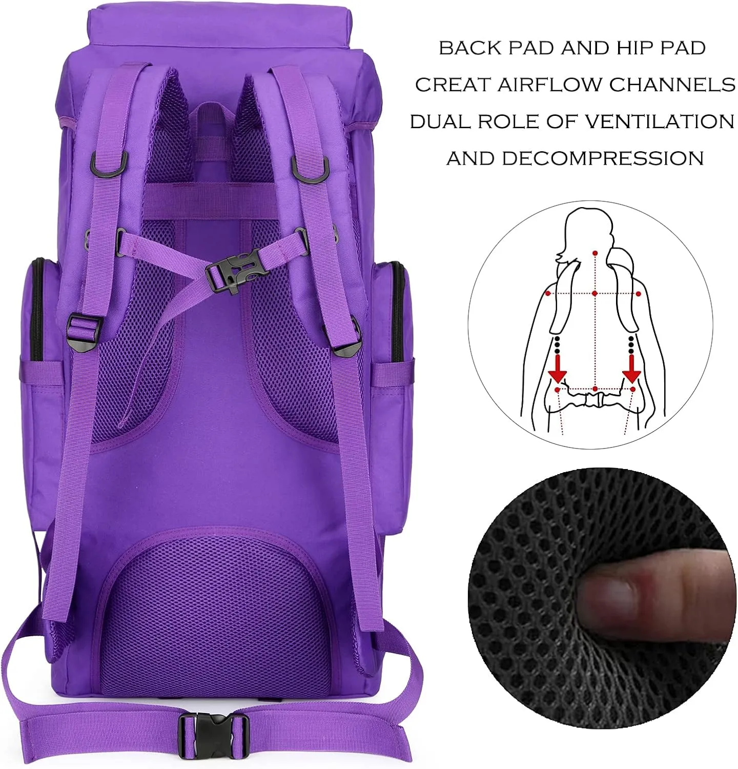 Hiking Backpack for Men 70L/100L Camping Backpack Military Rucksack Molle 3 Days Assault Pack for Climbing