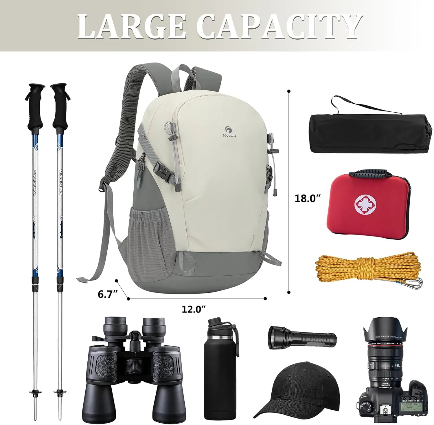 Hiking Backpack for Men Women, 25L Lightweight Travel Backpack Camping Daypack for Outdoors