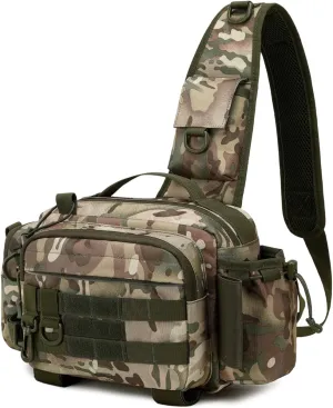 Hiking Backpack Lightweight Outdoor Day Pack for Men and Women Durable Waterproof Travel Backpack (Green Camo, 7.87 Inches)