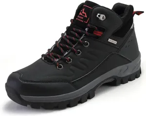 Hiking Shoes for Men in Winter Warm High Top Outdoor Hiking Casual Shoes Non Slip Boots for Men Cotton Shoe Lightweight Men's Hiking Shoes for Outdoor Walking Hiking Trailing
