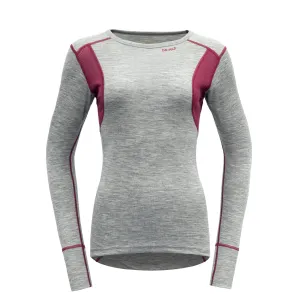 HIKING WOMAN SHIRT GREY MELANGE/BEETROOT